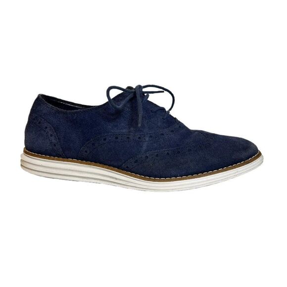 Cole Haan Blue Suede Original Grand Wing II Sneakers W05152 - Picture 1 of 8